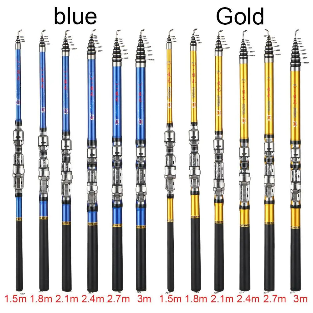 Sea Pole Carbon Material Fishing Rod Quality  1.5m,1.8m 2.1m 2.4m  2.7m 3m Telescopic fishing rod  Quality Spinning Rods