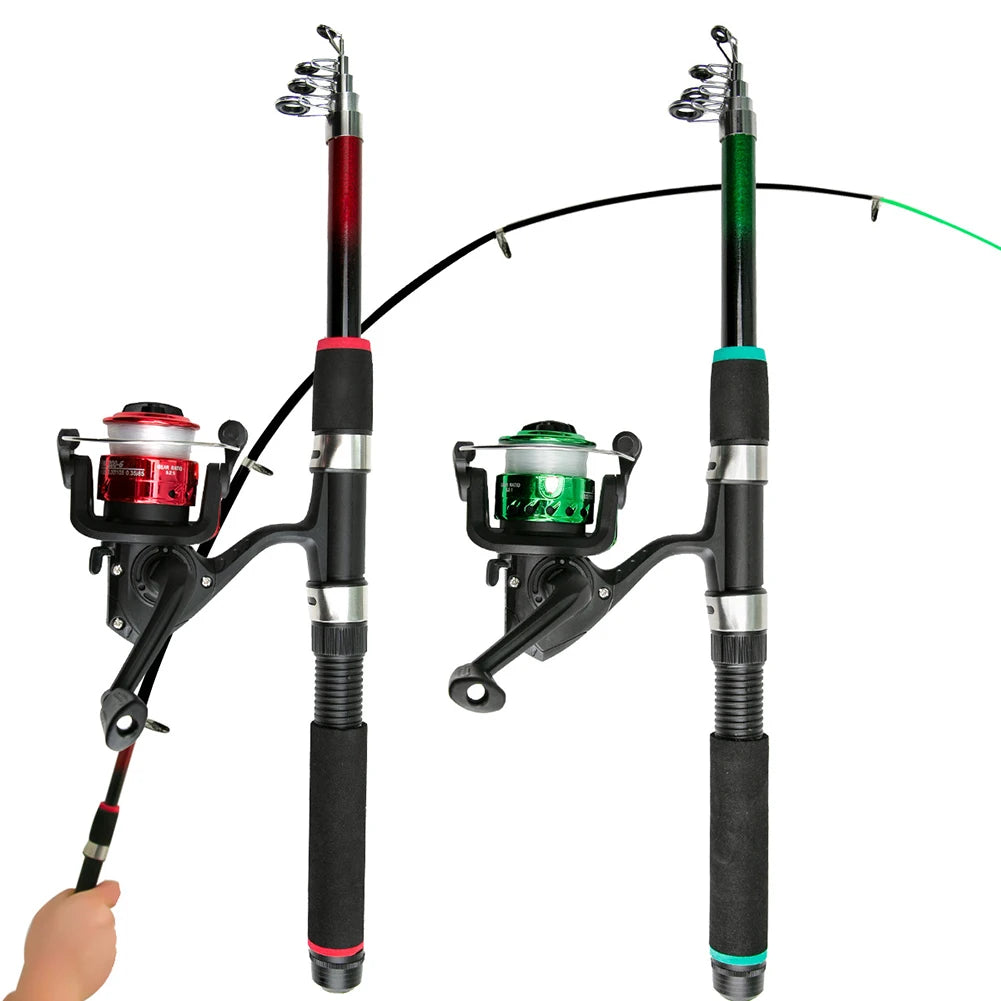 Fishing Pole Set Fishing Rod Spinning-Reel Baits Hooks Fishing Tackle Box Telescopic Fishing Rod For Fishing Starter