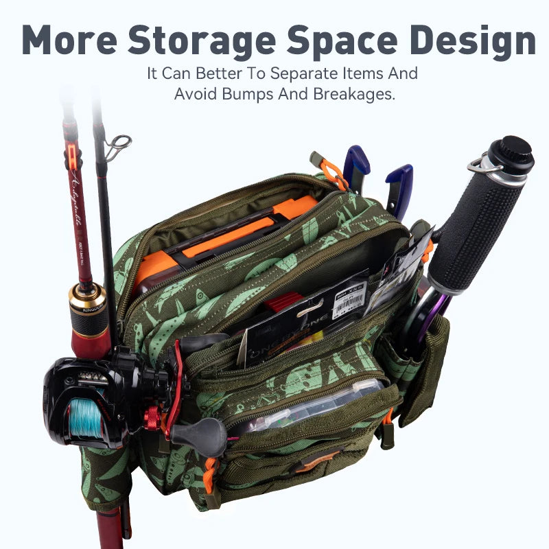KingdomFishing Tackle Bags 31*18*16cm 660g  Multifunctional Waist Bag Fish Lures Gear Utility Storage Outdoor Fishing Bag