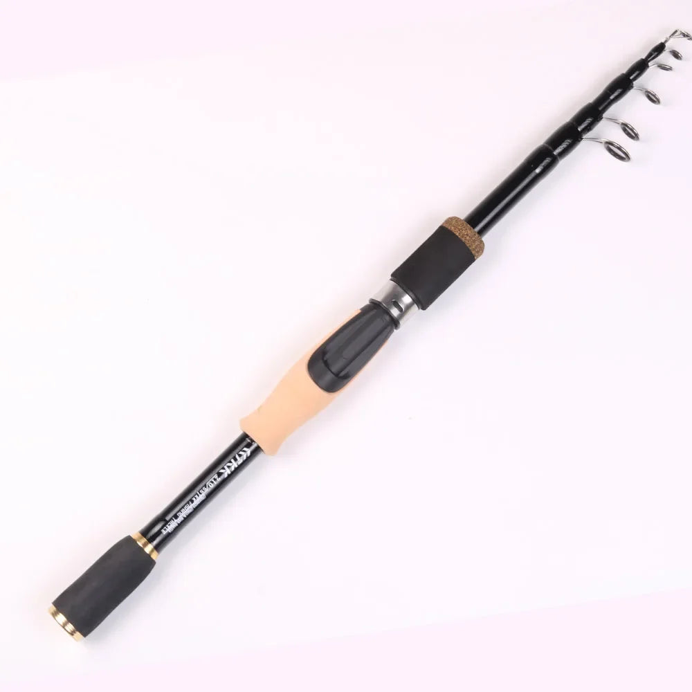 Fishing Lure Spinning Casting Rod Baitcasting Carbon Fiber Feeder 1.6M 1.8M 2.1M 2.4M Durable Cork Wooden Handle Travel Tackle