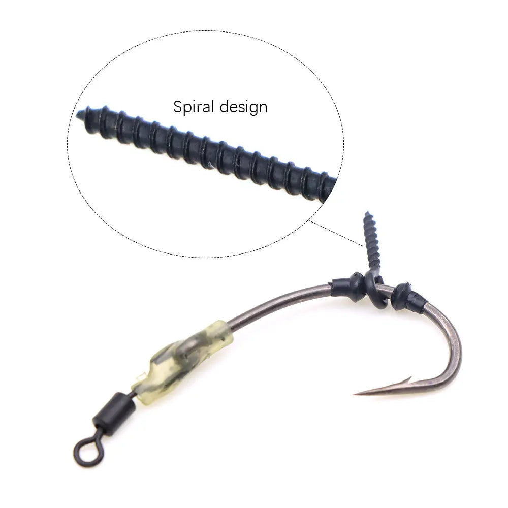 20pcs Carp Fishing Boilie Clips Bait Screws Artificial Fake Lure Ring Swivels For Hair Rig Method Feeder Fish Accessories Tackle