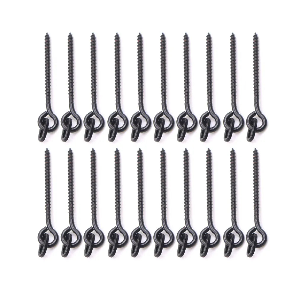 20pcs Carp Fishing Boilie Clips Bait Screws Artificial Fake Lure Ring Swivels For Hair Rig Method Feeder Fish Accessories Tackle