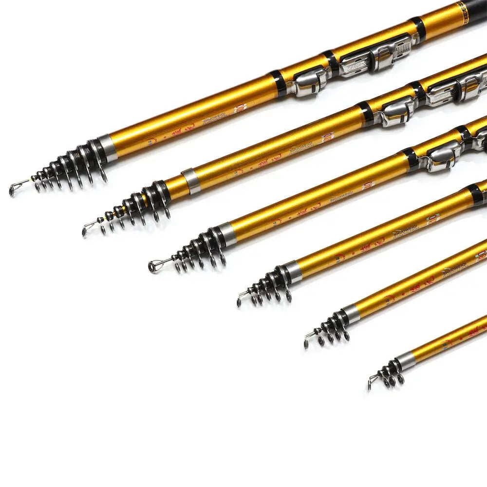 Sea Pole Carbon Material Fishing Rod Quality  1.5m,1.8m 2.1m 2.4m  2.7m 3m Telescopic fishing rod  Quality Spinning Rods