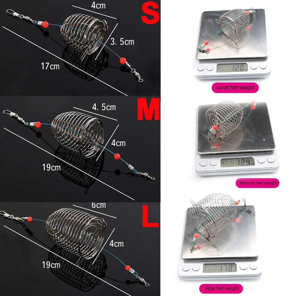 Stainless Steel Trap Tackle Accessory Fish Bait Bait Basket Lure Cages Fishing Feeder Fishing Bait Cage