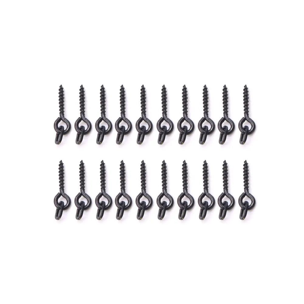 20pcs Carp Fishing Boilie Clips Bait Screws Artificial Fake Lure Ring Swivels For Hair Rig Method Feeder Fish Accessories Tackle