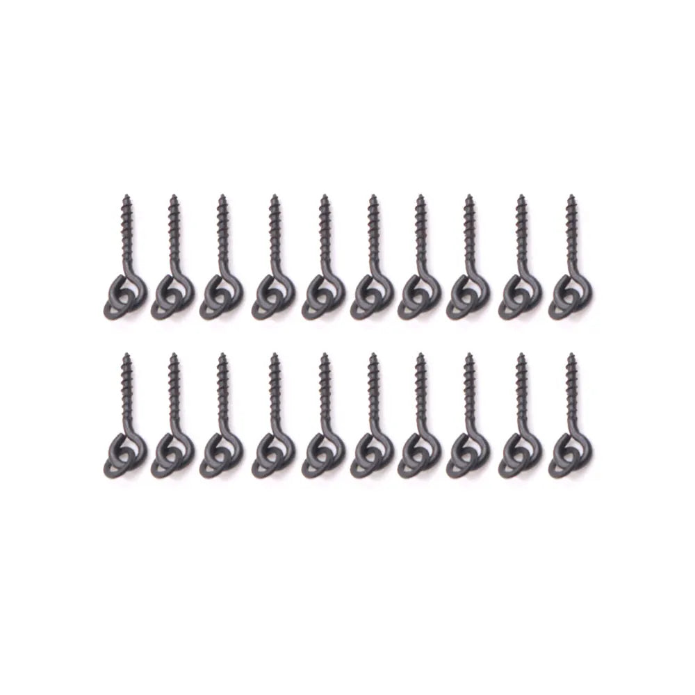 20pcs Carp Fishing Boilie Clips Bait Screws Artificial Fake Lure Ring Swivels For Hair Rig Method Feeder Fish Accessories Tackle