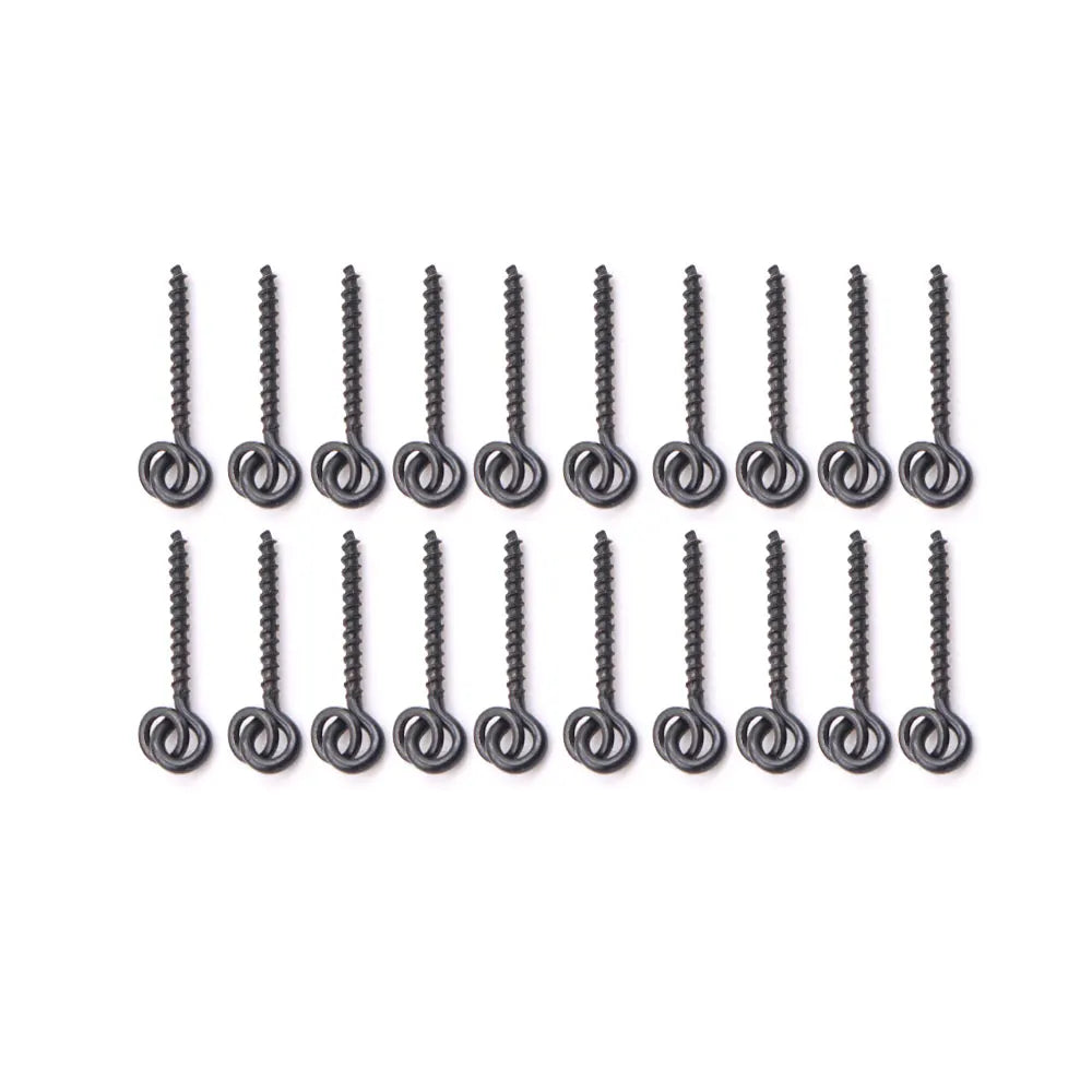 20pcs Carp Fishing Boilie Clips Bait Screws Artificial Fake Lure Ring Swivels For Hair Rig Method Feeder Fish Accessories Tackle