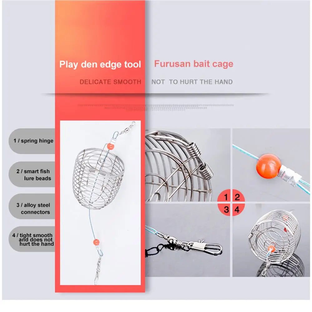 Stainless Steel Trap Tackle Accessory Fish Bait Bait Basket Lure Cages Fishing Feeder Fishing Bait Cage