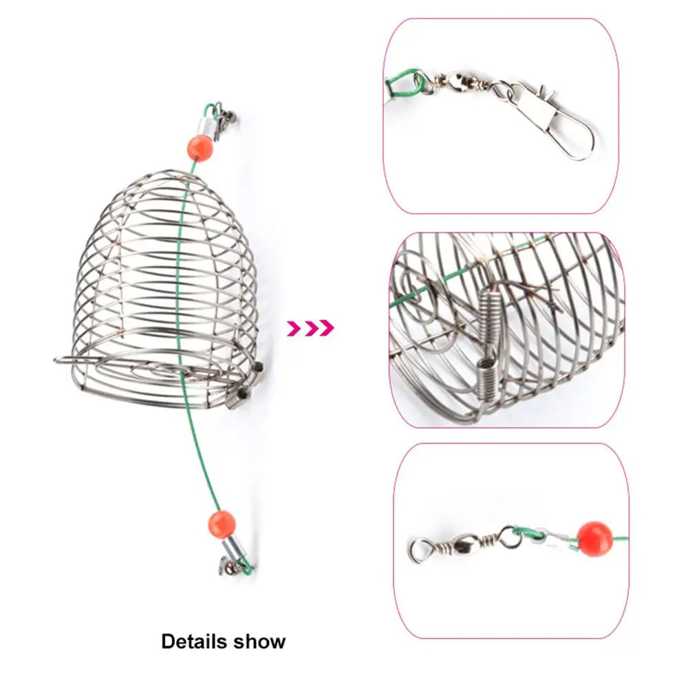 Stainless Steel Trap Tackle Accessory Fish Bait Bait Basket Lure Cages Fishing Feeder Fishing Bait Cage