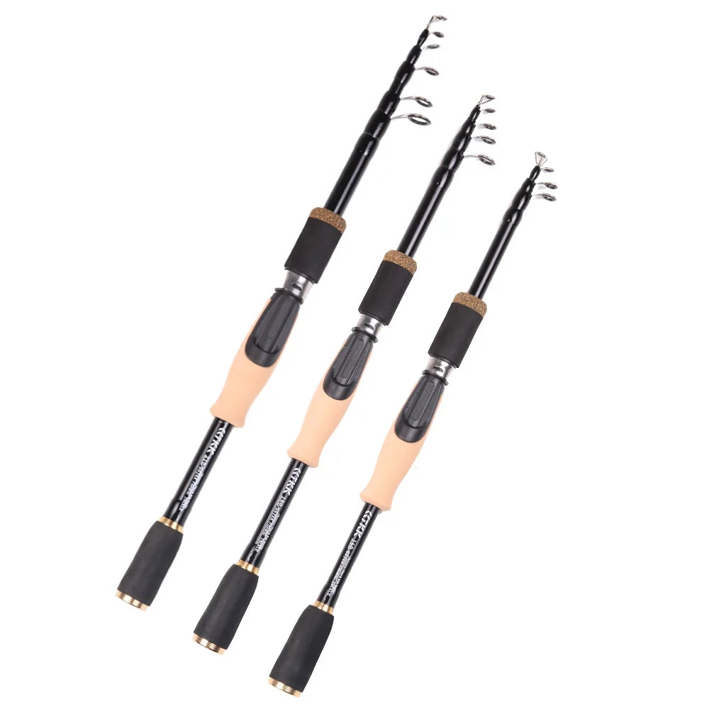 Fishing Lure Spinning Casting Rod Baitcasting Carbon Fiber Feeder 1.6M 1.8M 2.1M 2.4M Durable Cork Wooden Handle Travel Tackle