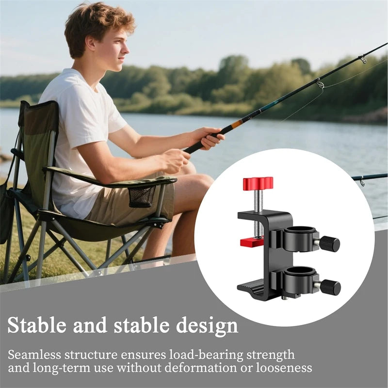 1pcFishing Rod Holder With Umbrella Mount Lures Rack Light Stand Tube Fixing Clip Bracket For Fishing Gear Equipment Accessories