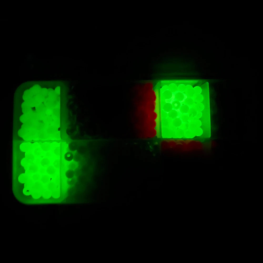 1000pcs Fishing Space Beans Luminous Round Float Balls Stopper Glow Rigging Beads Plastic Tackle Lure Accessories with Box