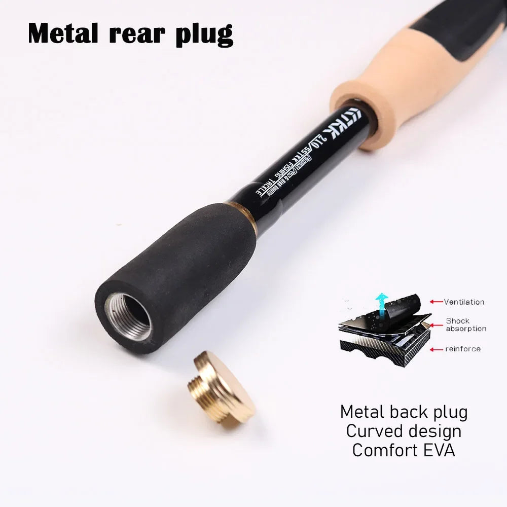 Fishing Lure Spinning Casting Rod Baitcasting Carbon Fiber Feeder 1.6M 1.8M 2.1M 2.4M Durable Cork Wooden Handle Travel Tackle