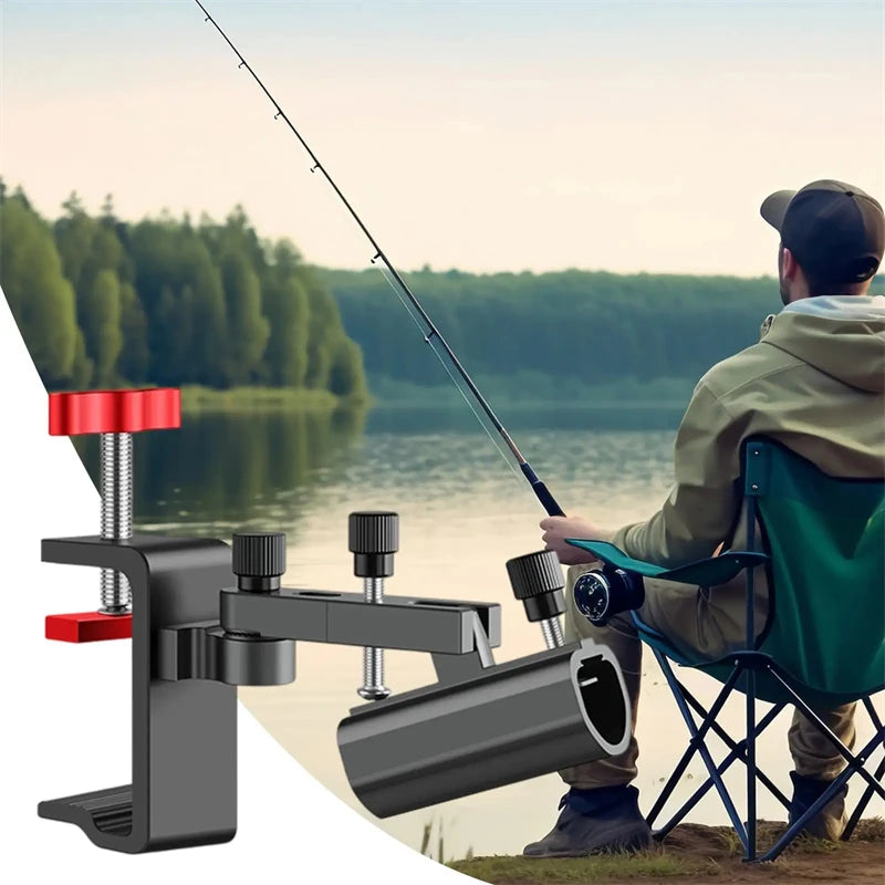 1pcFishing Rod Holder With Umbrella Mount Lures Rack Light Stand Tube Fixing Clip Bracket For Fishing Gear Equipment Accessories