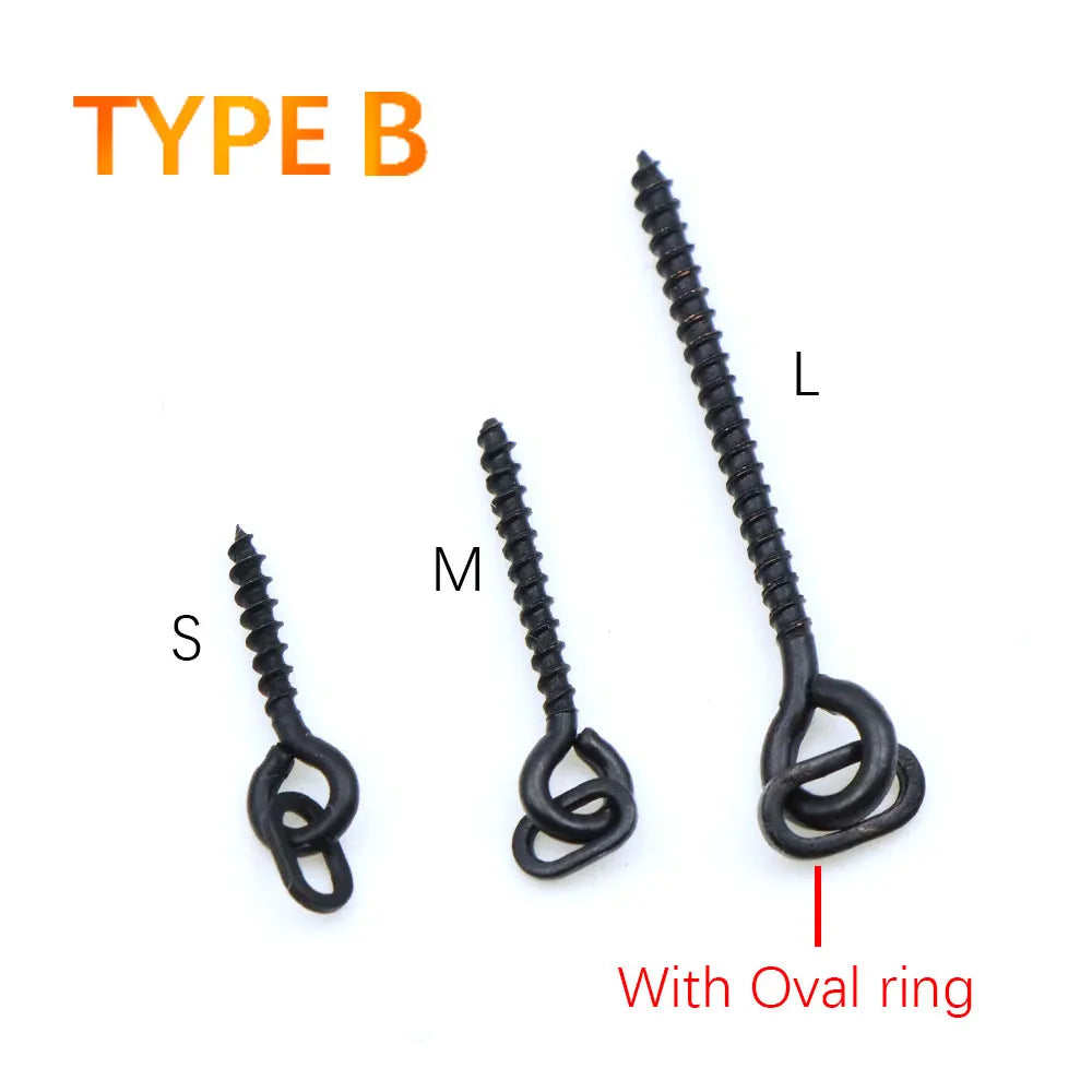 20pcs Carp Fishing Boilie Clips Bait Screws Artificial Fake Lure Ring Swivels For Hair Rig Method Feeder Fish Accessories Tackle