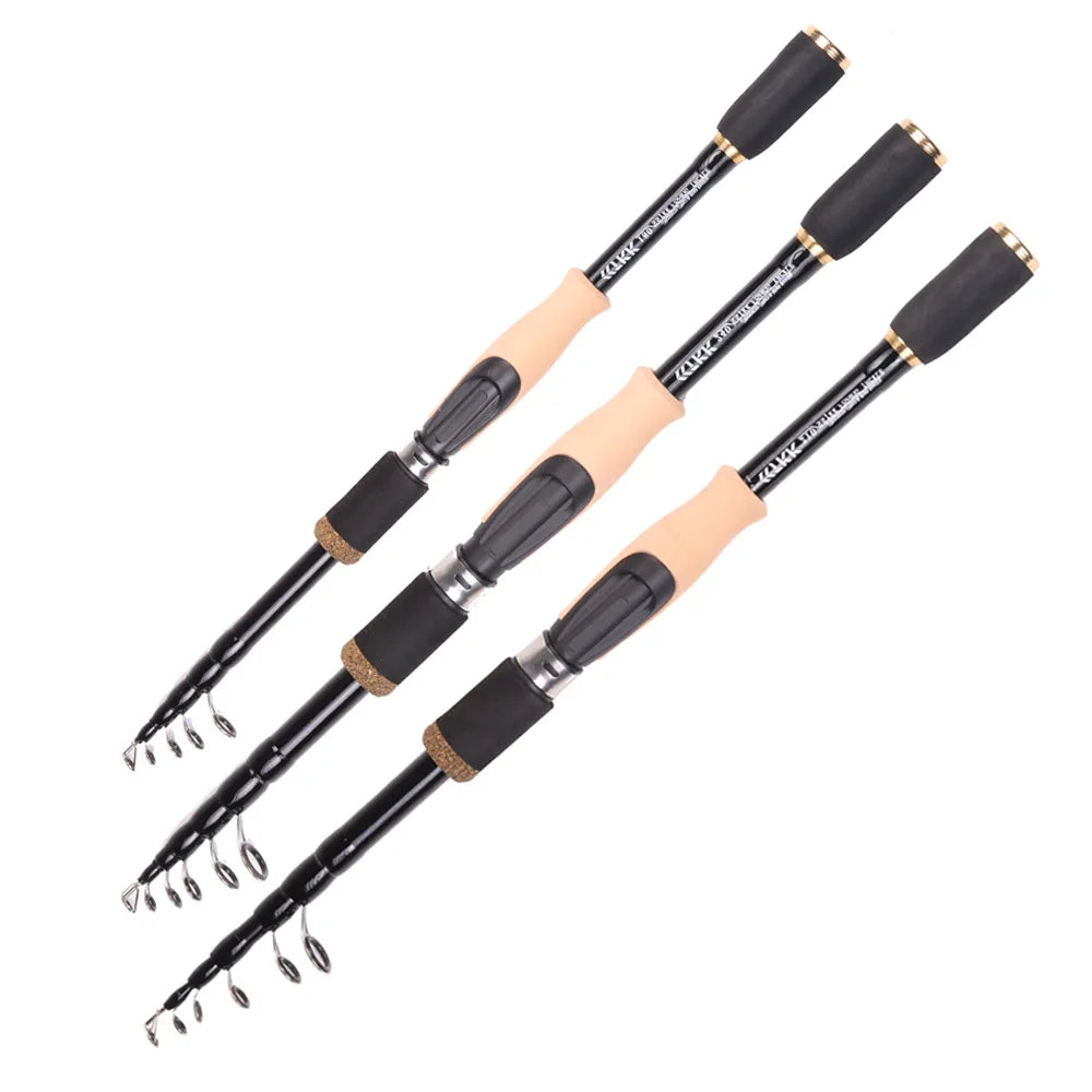 Fishing Lure Spinning Casting Rod Baitcasting Carbon Fiber Feeder 1.6M 1.8M 2.1M 2.4M Durable Cork Wooden Handle Travel Tackle