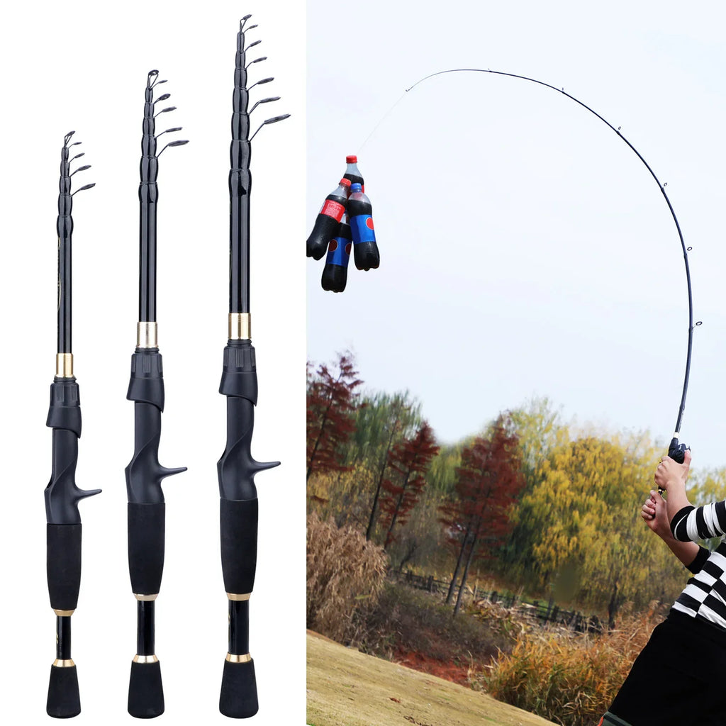 Sougayilang Fishing Rod and Reel Full Kit 1.8-2.4m Telescopic Casting Fishing Ultralight Rod and 7.2:1 Gear Ratio for Freshwater