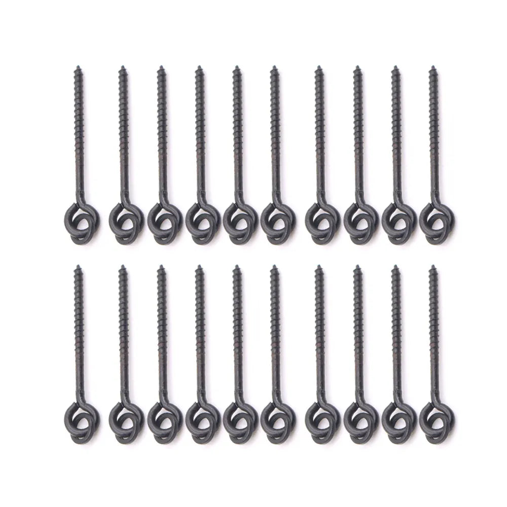 20pcs Carp Fishing Boilie Clips Bait Screws Artificial Fake Lure Ring Swivels For Hair Rig Method Feeder Fish Accessories Tackle