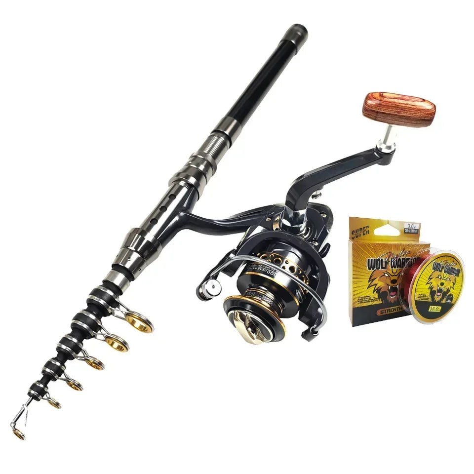 Fishing Rods Set for Sea Fishing Tackle Kit with Soft Lures and Hooks Telescopic Fishing Rod and Reel Combo Sets Accessories