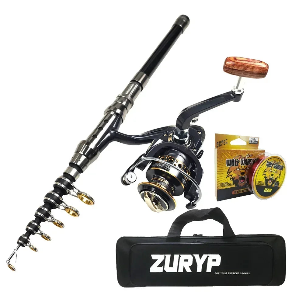 Fishing Rods Set for Sea Fishing Tackle Kit with Soft Lures and Hooks Telescopic Fishing Rod and Reel Combo Sets Accessories